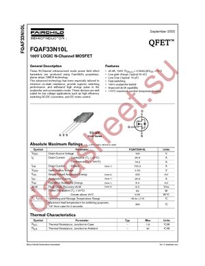 FQAF33N10L datasheet  